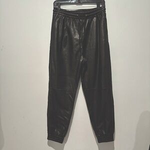 Zara faux leather joggers pants